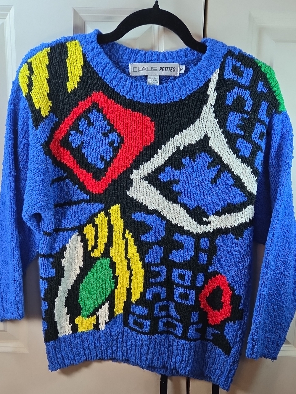 Blue Abstract Pattern Crewneck Sweater
